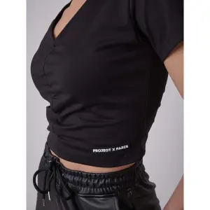 Kort gerimpeld T-shirt voor dames Project X Paris image-4