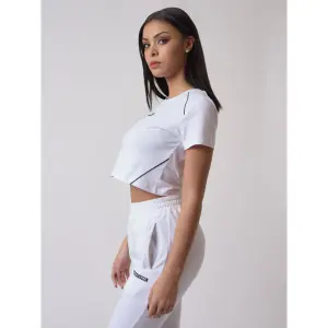 Crop-T-Shirt für Frauen mit Kontrastpaspel und Silikonlogo Project X Paris image-2