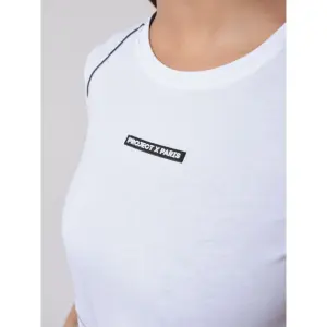 Crop-T-Shirt für Frauen mit Kontrastpaspel und Silikonlogo Project X Paris image-4