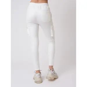 Pantalon de jogging piping et broderie contrastés simili cuir femme Project X Paris image-4