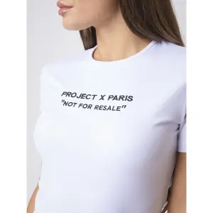 Jurk met korte mouwen en ronde hals en geborduurd Paris logo op de borst Project X Paris image-2