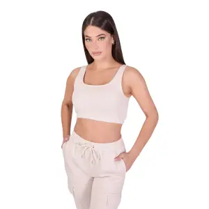 Damen Basic Crop Top mit breiten Trägern Project X Paris image-0