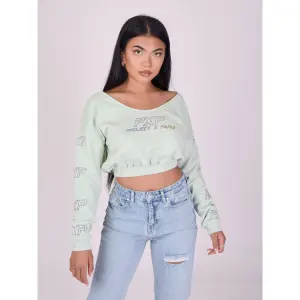 Krótka bluza z dużym opalizującym logo pod szyją dla kobiet Project X Paris image-2