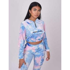 Felpa con cappuccio in velluto tie & dye donna Project X Paris image-2