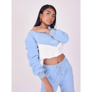 Women's two-tone cropped fleece hoodie Project X Paris image-1