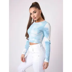 Eng anliegendes Langarm-T-Shirt für Frauen mit Wolkenmuster Project X Paris image-2
