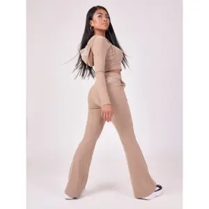 Geribde, drievoudige, uitlopende broek met logo voor dames Project X Paris image-4