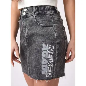 Denim skirt with print on the woman's side Project X Paris image-4
