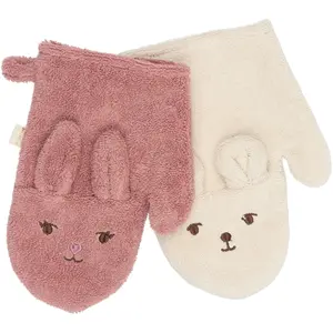 Γάντια μπάνιου παιδιού Fabelab Bear and Bunny (x2) image-0