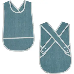 Crossed bib for kids Fabelab Chambray Spruce