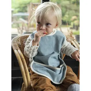 Crossed bib for kids Fabelab Chambray Spruce image-1