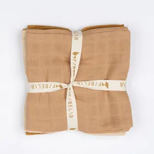 Baby muslin cloth Fabelab Ochre Mix (x4) image-1