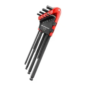 Set of 9 extra-long hexagonal keys in case Facom image-0
