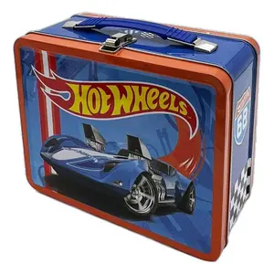 Caja metálica con asa y cierre de solapa Factory Entertainment Hot Wheels image-1