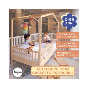 Łóżeczko evolucyjne 4 w 1 Family Nation Montessori Evi image-4