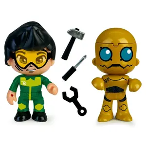 Set of 2 figures robot + mechanic Famosa Pinypon Action image-1