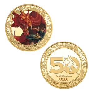 Decorative coins piece Fanattik Dungeons & Dragons Print 24k Gold Plated Edition image-0