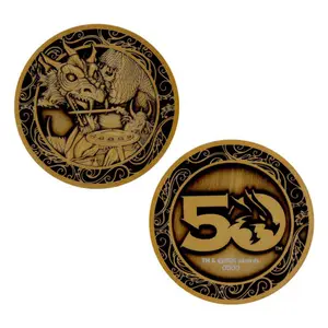 Decorative coins piece Fanattik Dungeons & Dragons 50th Anniversary Antique Gold Edition image-0