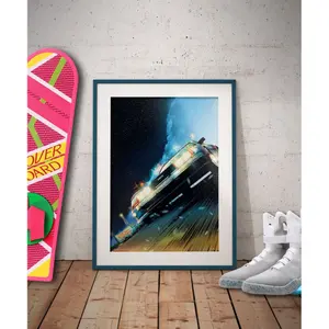 Back to the Future poster lithograph Fanattik DeLorean Limited Edition image-1