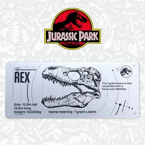 Metal wall decoration Fanattik Jurassic Park T-Rex Schematic image-3