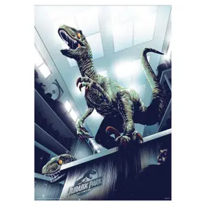 Poster lithography Fanattik Jurassic Park lithographie 30th Anniversary Edition Hiding in Kitchen Limited Edition image-0