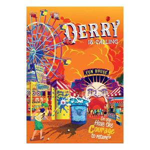 fntk-z-hc02-poster-fanattik-il-est-revenu-derry-limited-edition-orange-42x30-cm
