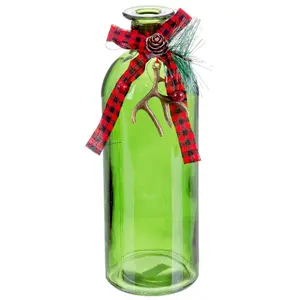 Christmas decoration bottle with bow Fantastiko image-0