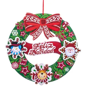 Foam and relief Christmas wreath 2 models Fantastiko image-0
