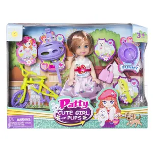 Mini doll with bicycle with 2 assorted models Fantastiko Patty image-1