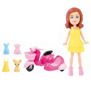 Mini doll with motorcycle in 2 assorted colors Fantastiko Sidecar image-1