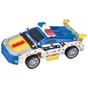 Construction of a mechanical police car in metal Fantastiko image-1