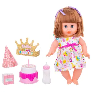 Doll with happy birthday bonnet - 2 assorted models Fantastiko 35 cm image-0