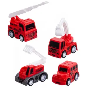 Set of 4 friction trucks 2 assorted colors Fantastiko 5 cm image-1