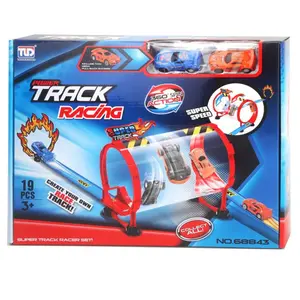 Looped track tube and 2 cars with friction box Fantastiko image-1