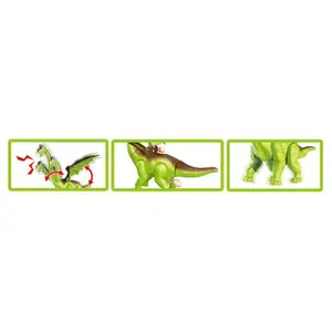 Dinosaur figurine with 3 heads steps, light and sound Fantastiko image-2