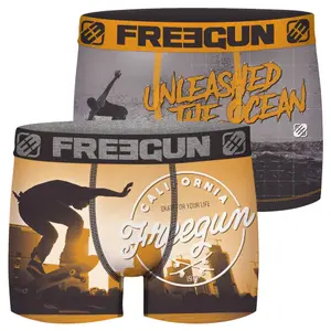Set of 2 children's boxers Freegun Jean & skate one image-0