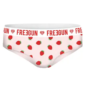 Set of 3 girls' strawberry-print cotton boxer shorts Freegun image-0
