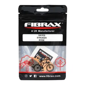 Ein Paar MTB-Fahrradbremsbeläge aus Metall mit 1 Reinigungstuch für die Scheibe Fibrax Hayes Strocker Ryde (Sintered) image-1