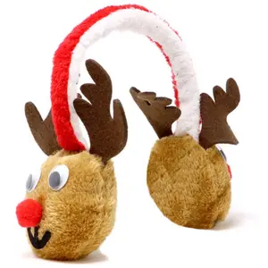Reindeer plush ear muffs for children Fiestas Guirca image-0