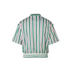 Damen Satin Crop Polo mit durchgehendem Reißverschluss Fila Lassance Striped image-1