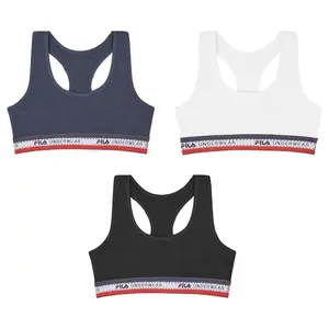 Sujetador de algodón liso para mujer Fila (x3) image-0