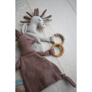 Baby comfort blanket with teething ring Filibabba Bella the bunny image-0