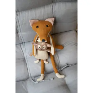 Knitted plush bea the fawn Filibabba Freya the fox image-2