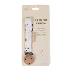 Baby pacifier clip with velcro closure Filibabba image-0