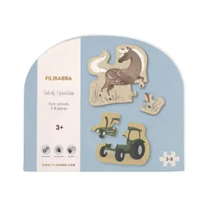30-piece Nordic animal puzzle Filibabba Farm animals image-1