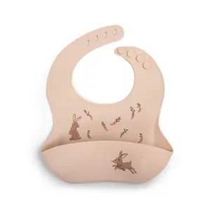 Silicone bib with baby print Filibabba image-0