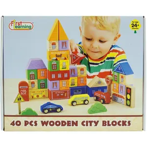 40 pieces city blocks First Learning image-0