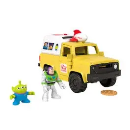 Figurine Fisher Price Imaginext Disney Pixar Toy Story Pizza Planet truxk + Buzz Lightyear and Alien image-2