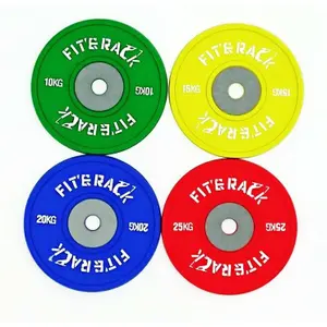 Set of 4 Olympic competition weight coasters Fit & Rack image-0