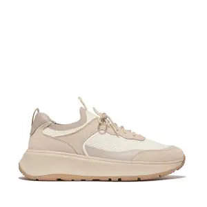 Women's Trainers FitFlop F-Mode Suede/Knit Flatform Slip-On Laced image-0